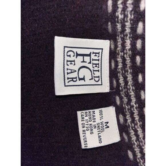 Vintage Field Gear Womens Shetland 100% Wool Zip Up Cardigan Sweater Sz L Purple - Picture 2 of 7